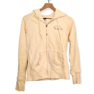 Roots Cream Full Zip Hoodie Size Women's Medium